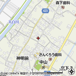 愛知県田原市中山町神明前61周辺の地図