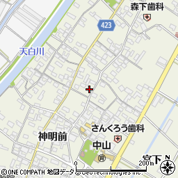 愛知県田原市中山町神明前61周辺の地図