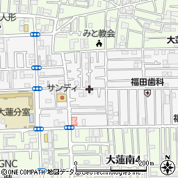 大阪府東大阪市大蓮北周辺の地図