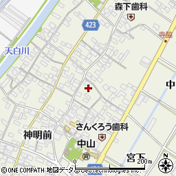 愛知県田原市中山町神明前24周辺の地図