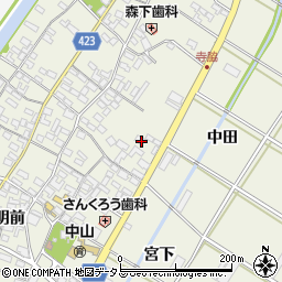 愛知県田原市中山町寺脇6周辺の地図