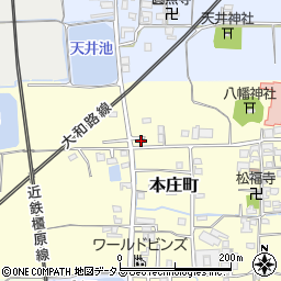 奈良県大和郡山市本庄町33周辺の地図