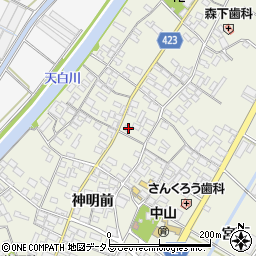 愛知県田原市中山町神明前62-2周辺の地図