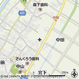 愛知県田原市中山町寺脇11周辺の地図