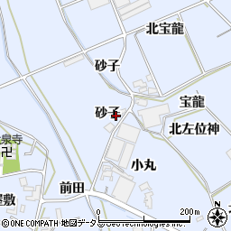 愛知県田原市大草町（砂子）周辺の地図