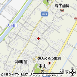 愛知県田原市中山町神明前27周辺の地図