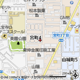 大阪府八尾市宮町周辺の地図