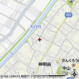 愛知県田原市中山町神明前49周辺の地図