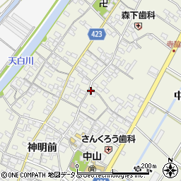 愛知県田原市中山町神明前26周辺の地図