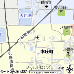 奈良県大和郡山市本庄町34周辺の地図