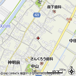 愛知県田原市中山町寺脇181周辺の地図