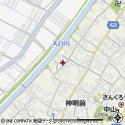 愛知県田原市中山町神明前109周辺の地図