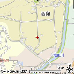 奈良県平群町（生駒郡）西向周辺の地図