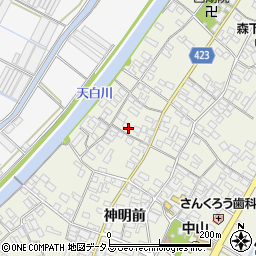 愛知県田原市中山町神明前53周辺の地図