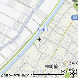 愛知県田原市中山町神明前111周辺の地図
