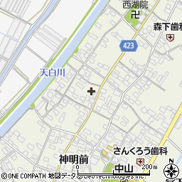 愛知県田原市中山町神明前33周辺の地図