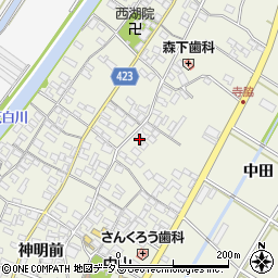 愛知県田原市中山町寺脇178周辺の地図