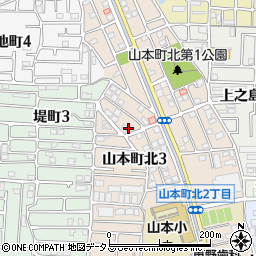 大阪府八尾市山本町北周辺の地図