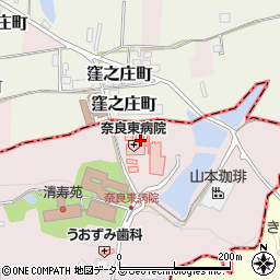奈良東病院（健和会）周辺の地図