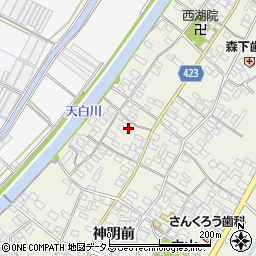 愛知県田原市中山町神明前38周辺の地図