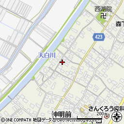 愛知県田原市中山町神明前42周辺の地図