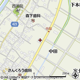 愛知県田原市中山町寺脇33周辺の地図