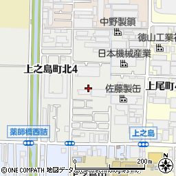 大阪府八尾市上之島町北5丁目周辺の地図