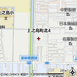 大阪府八尾市上之島町北4丁目周辺の地図