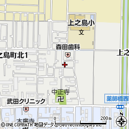 大阪府八尾市上之島町北2丁目周辺の地図