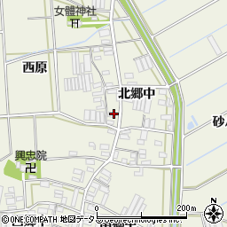 愛知県田原市村松町（北郷中）周辺の地図