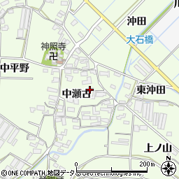 愛知県田原市石神町中瀬古周辺の地図