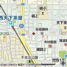 西成橘郵便局周辺の地図