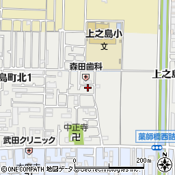 大阪府八尾市上之島町北2丁目26周辺の地図