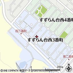 三重県名張市すずらん台西３番町周辺の地図