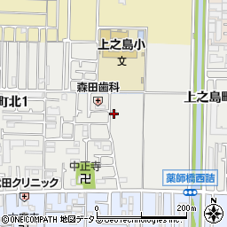 大阪府八尾市上之島町北3丁目25周辺の地図