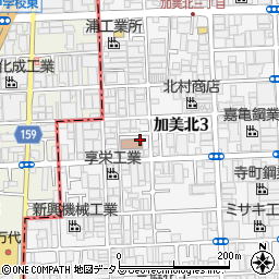 大阪府大阪市平野区加美北3丁目周辺の地図