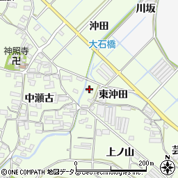愛知県田原市石神町東沖田周辺の地図