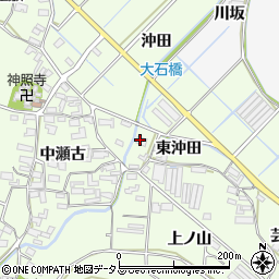 愛知県田原市石神町（東沖田）周辺の地図