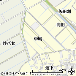 愛知県田原市八王子町中島周辺の地図