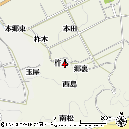 愛知県田原市東神戸町柞木周辺の地図
