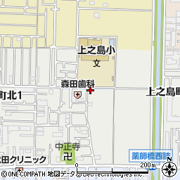 大阪府八尾市上之島町北3丁目23周辺の地図