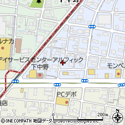 岡山県岡山市南区下中野1418-9周辺の地図