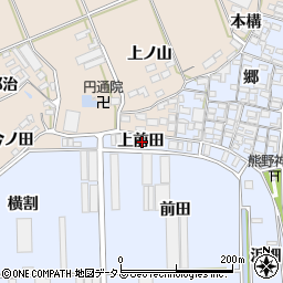 愛知県田原市向山町上前田周辺の地図
