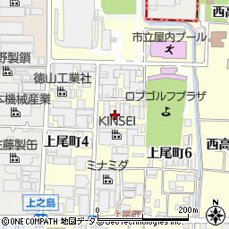 大阪府八尾市上尾町周辺の地図