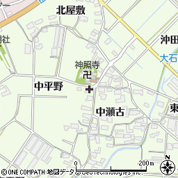 愛知県田原市石神町西中瀬古周辺の地図
