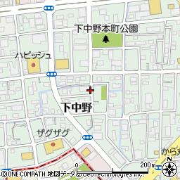岡山県岡山市北区下中野周辺の地図