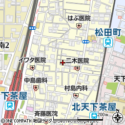 大阪府大阪市西成区天下茶屋周辺の地図