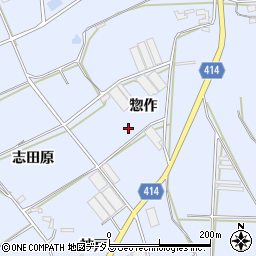 愛知県田原市大草町惣作周辺の地図