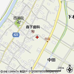 愛知県田原市中山町寺脇90周辺の地図