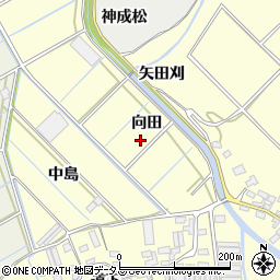 愛知県田原市八王子町向田周辺の地図